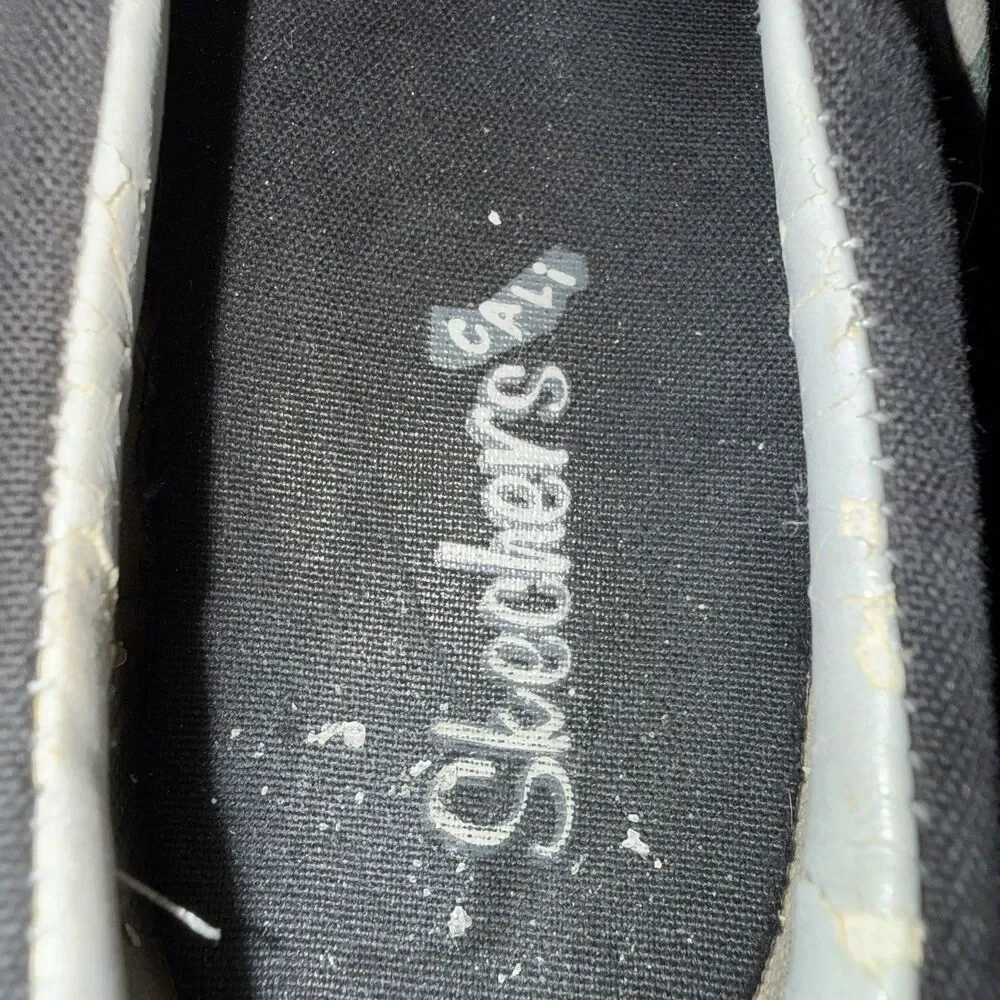 VTG Skechers Cali Slip On Patchwork Canvas Shoes Women’s Black Gray Sneakers 8.5